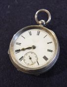 Silver pocket watch, Chester 1896, approx weight 3.