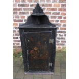 18th century black lacquered chinoiserie corner cupboard