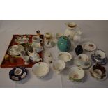 Ceramics including a tray of Lincolnshire crested china, Coalport,