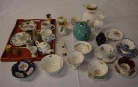 Ceramics including a tray of Lincolnshire crested china, Coalport,