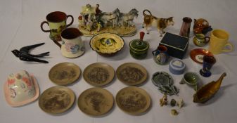 Various ceramics including Poole and Wade