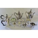 Assorted silver plate inc tea sets