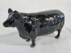 Beswick black bull inscribed 'Approved by the Aberdeen Angus Cattle Society'