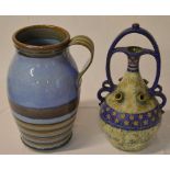 Amphora vase 41 cm & a large Denby jug H 36 cm