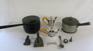 Silver plate teapot etc,