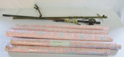 Door curtain hangers x 2 & 8 rolls (inc 2 part rolls) Designers Guild 'Gagan' wallpaper 1977