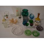 Various glassware including ashtrays,