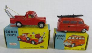 Corgi Bedford 'Utilecon' Fire Tender no 423 & Corgi Land Rover breakdown truck no 417S (missing