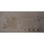 Various glassware including sherry glasses,