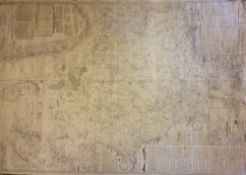 Canvas backed nautical chart 'Close's Fishermen's Chart of the North Sea' 1925 160cm by 104cm