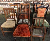 12 Victorian & Edwardian chairs