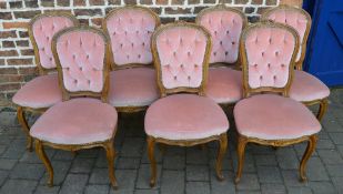 7 button back dining chairs on cabriole legs