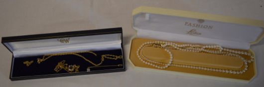 Various costume jewellery and synthetic pearls
