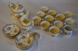 Ceramics including an early Victorian hand painted part tea service (af)