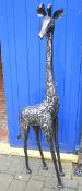 Large metalwork figure of a giraffe,