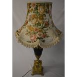 Large ornate table lamp with shade