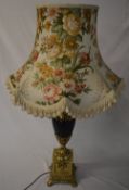 Large ornate table lamp with shade