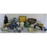 Various ceramics and silver plate etc inc Masons, Carlton ware, Wade,