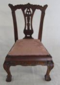 Miniature Chippendale style chair H 30 cm