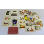 Selection of postcards inc Bamforth comic cards & silk cards