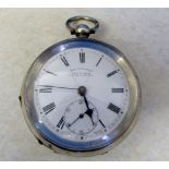 T Fattorini Bolton & Skipton 'The Clincher' silver pocket watch marked 925