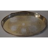 Large ornate silver plated tray