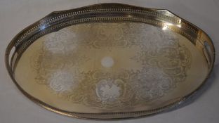 Large ornate silver plated tray