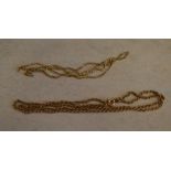 2 small 9ct gold chains,
