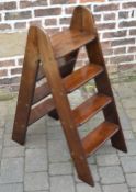 Mahogany folding library steps