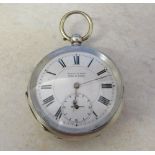 Kendal & Dent made in Buren continental silver pocket watch marked 935