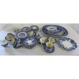 Various blue and white ceramics inc meat plates (2 boxes)