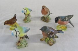 6 Beswick bird figures inc blue tit,