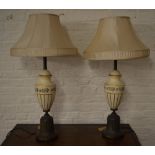 Pair of large table lamps with shades (af)