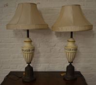 Pair of large table lamps with shades (af)