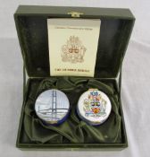 Crummles & Co English Enamels 'Humber Bridge' commemorative enamel boxes