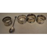 3 silver napkin rings,