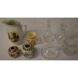 3 decanters,