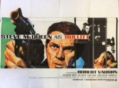 Cinema poster for Steve McQueen film 'Bullitt' 100cm by 75cm