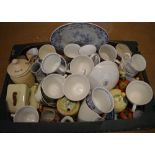 Various ceramics including blue & white and commemorative ware