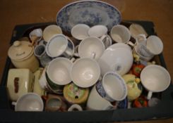 Various ceramics including blue & white and commemorative ware