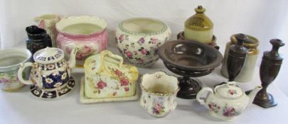 Various ceramics inc teapot with stand,