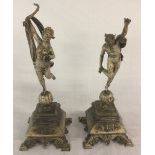 Pair of spelter figures, Mercury & Venus, (A.F) H.