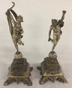 Pair of spelter figures, Mercury & Venus, (A.F) H.