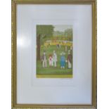 French Artist proof lithograph of a horse racing winners enclosure by Vincent Haddelsey (1934-2010)