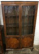 Georgian style serpentine fronted display cabinet on cabriole legs W89cm H153cm