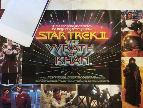 Cinema poster for Star Trek II 'The Wrath of Khan' (with slight water damage)101cm by 75cm & poster