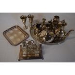 Various silver plate including teapot,