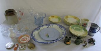 2 boxes of assorted ceramics and glassware inc Guiness, Wade,