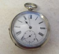 Continental silver pocket watch marked 935