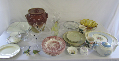 Assorted ceramics and glassware inc Royal Crown Derby,